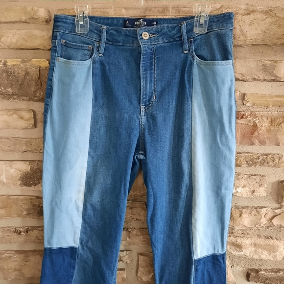 Hollister Jeans High-Rise Vintage Flare Stretch Patchwork Boho Retro Sz 31/34 - Picture 2 of 14